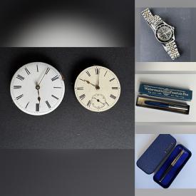 MaxSold Auction: This online auction features vintage pocket watch movements, vintage wristwatches, vintage pendant watch, vintage fountain pens & nibs, stamps, watch straps, and much more!!